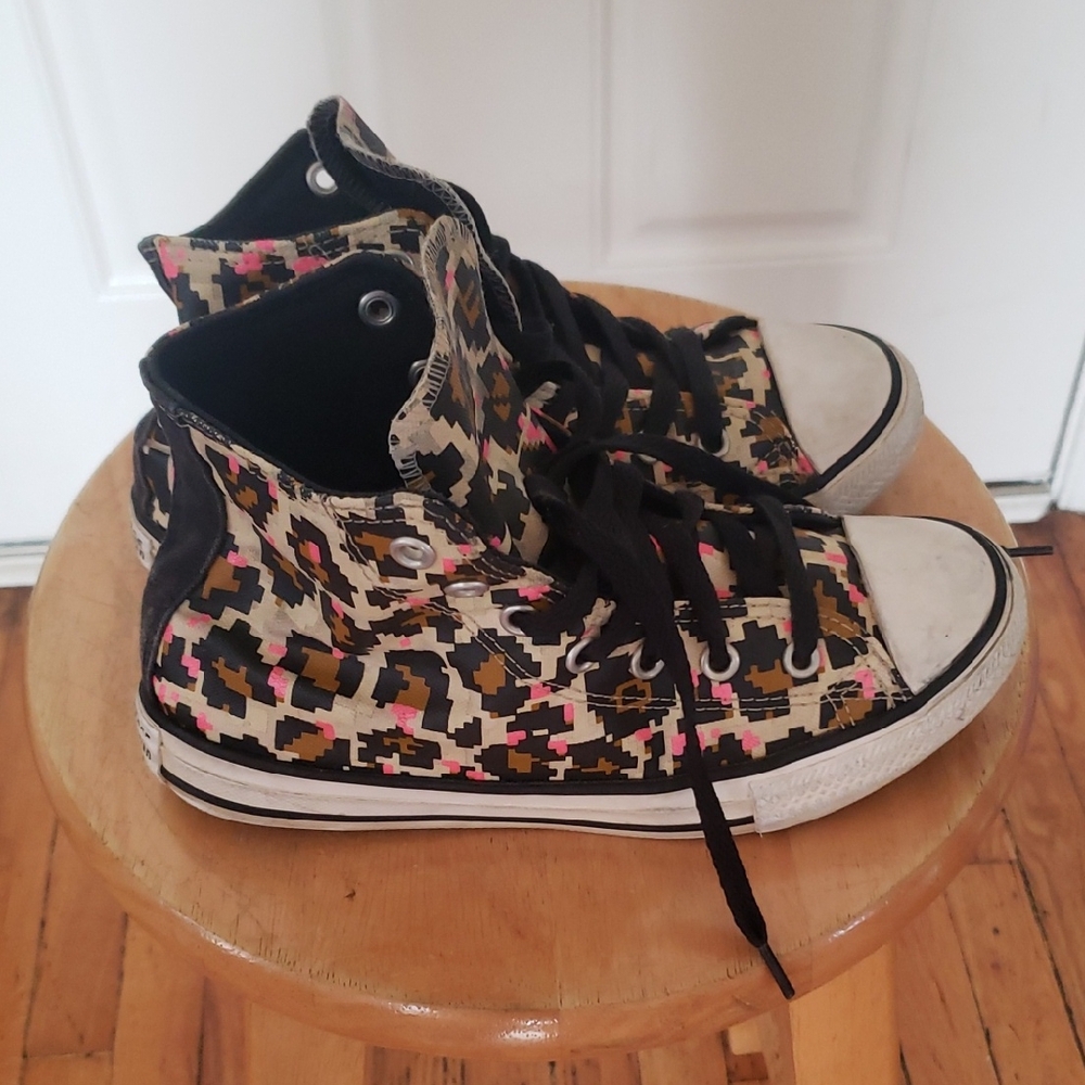 Converse Camouflage High-Top Sneakers - Black, Pink, Tan